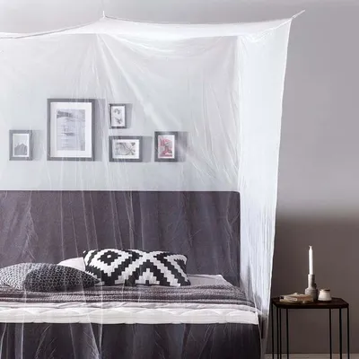 Obrázek produktu pro Moskytiéra LUMALAND - Vhodná na jednolůžko a manželskou postel - 200 x 200 x 210 cm - bílá