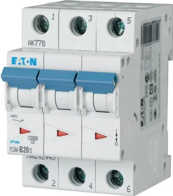 Image de Disjoncteur Eaton LS 10 kA C 20 A/3 pôles 3TE Eaton PLSM-C20/3-MW, 1 pièce.