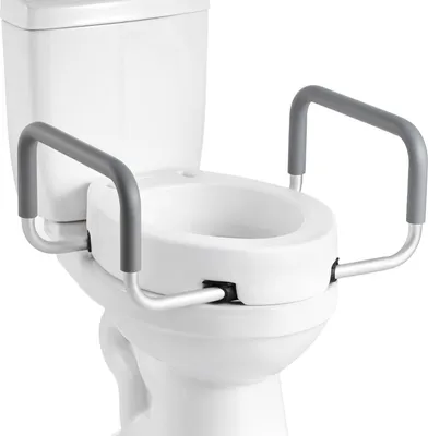 Zdjęcie produktu dla Podnoszona deska sedesowa - Deska sedesowa z podłokietnikami - Udźwig 136 kg - Podnoszona 8,9 cm - Poszerzona deska - Dla seniorów i osób dorosłych o ograniczonej sprawności ruchowej