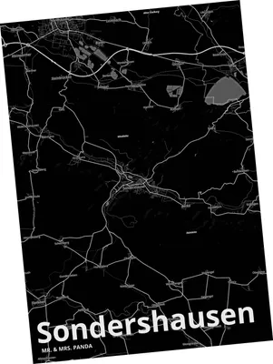 Produktbild von Mr. & Mrs. Panda Postkarte Sondershausen - Geschenk, Postkarten, Stadt, Dorf Karte Landkarte Map Stadtplan, Ansichtskarten, bildkarte, Ansichtskarte, Grußkarte