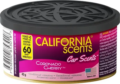 A California Scents car air freshener in Coronado Cherry scent.