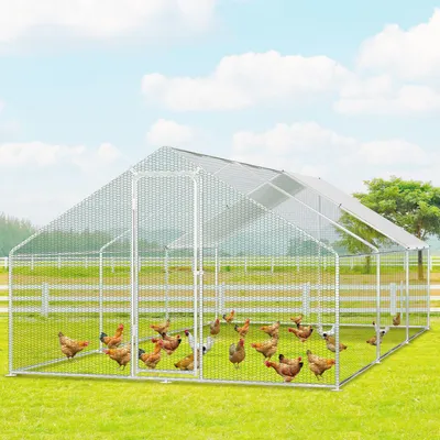 Immagine prodotto di Bettizia 3x6x2m pollaio all'aperto pollaio tetto pollaio struttura in acciaio zincato con PE per polli, case di pollame, piccoli animali