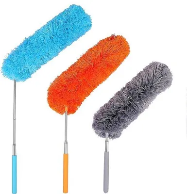 Produktbild von Famanu Mikrofasertuch Staubwischer mit ausziehbarem Griff - 3er Set