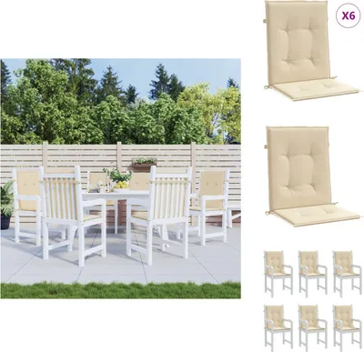Produktbild von vidaXL Gartenstuhlauflagen für Niedriglehner 6 Stk. Beige 100x50x3 cm -  Sitzpolster