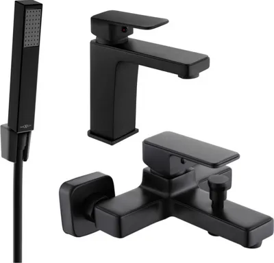 Produktbild von Mexen Cetus R77 Badewannenset, Schwarz - 744303R77-70
