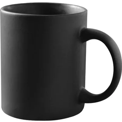 Porzellan-Kaffeetasse 355 ml, mattschwarz, mit Henkel