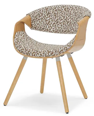 Produktbild von Designer-Esszimmerstuhl SAROLTA - Creme / Braun / Eiche