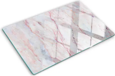 Produktbild von Tulup Glas Herdabdeckplatte - 80x52 cm - Glaskeramikkochfeld-Abdeckung Spritzschutz Glasabdeckplatte - Einteilig - Sonstige - Marmor - Beige