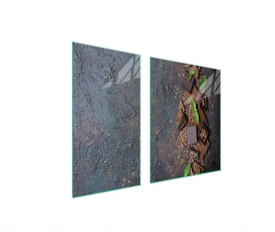 Produktbild von Herdabdeckplatten 2 teilig 90x52 Glaskeramikkochfeld Abdeckung Glas Schneidebrett Schiefer Schokolade