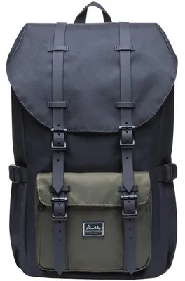 Productafbeelding van Uni rugzak, 47 x 28 x 15 cm, zwart/groen, polyester, met laptopvak