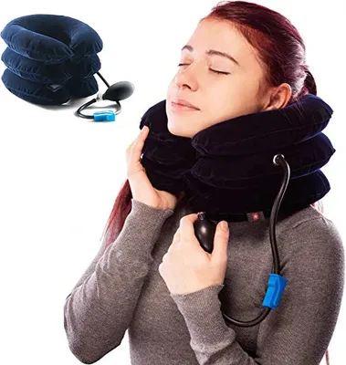 Produktbild von NeckRelax®️ - Wohltuende Entlastung für Deinen Nacken | Aufblasbares Nacken-Streck-Kissen - Sofortige Entspannung - HEALTHSON Original