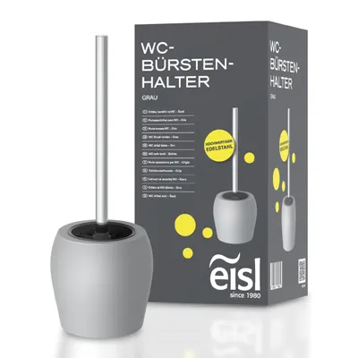 Obrázek produktu pro eisl WC souprava z nerezové oceli, sada WC štětek volně stojící, šedá