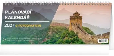 Image de NOTIQUE : Calendrier de bureau avec photos, année 2027, dimensions 33 x 12,5 cm