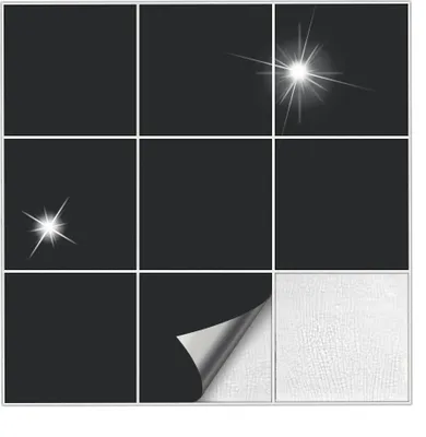 Produktbild von Fliesenaufkleber  Für Bad, Küche etc Schwarz 70 glänzend 15,1 x 15,1 cm 10 Stück
