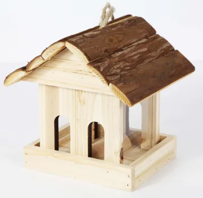 Produktbild von Muntel Vogelhaus / Vogel-Futterhaus – Braun – 19 x 16 x 13,5 cm – Holz
