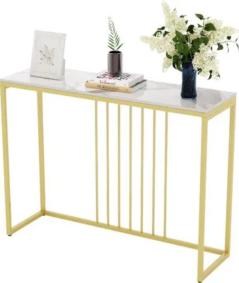 Image de Table en marbre blanc 100 x 300 cm, table murale