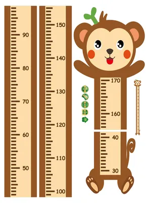 Produktbild von Tier-Wachstumstabelle für Babys – Selbstklebender Wandaufkleber für Kinderzimmer, Spielzimmer, Babyzimmer, Jungen und Mädchen