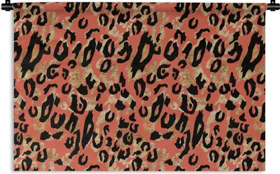 Produktbild von MuchoWow® Wandteppich Wandbehang Pantherdruck - Muster - Rosa 60x40 cm Tapisserie Dekoration Wandtuch - Wanddekorationen