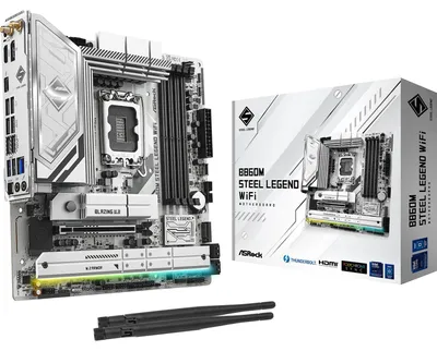 Produktbild von Asrock B860M Steel Legend WiFi, Intel, LGA 1851 (Socket V1), Intel Core Ultra (Series 2), DDR5-SDRAM, 256 GB, DIMM
