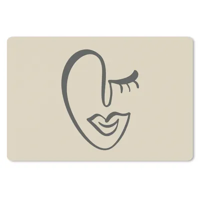 Produktbild von MuchoWow® Schreibtischunterlage Frau - Lippen - Abstrakt 60x40 cm - XXL Mauspad - Großes Mauspad