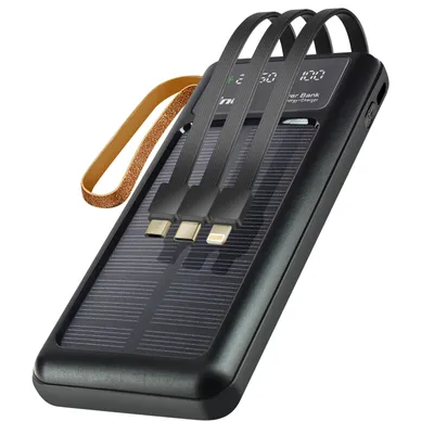 Immagine prodotto di 15.caricatore solare da 000 mAh con cavo Micro-USB, Lightning, USB-C, nero LinQ
