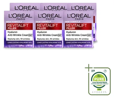 Immagine prodotto di 6 confezioni di crema viso anti-rughe Revitalift Filler di L'Oréal Paris - 50 ml - confezione grande - 6 pezzi