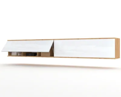 Produktbild von TV-Lowboard Fernsehschrank SIMPLY DUO UP HÄNGEND Craft Eiche/Weiß Hochglanz 240cm