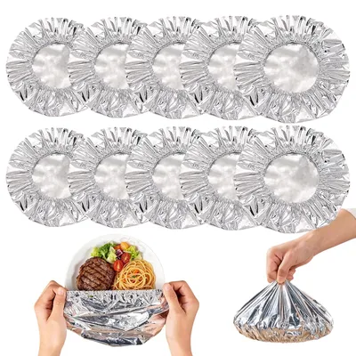 50 elastische Aluminiumfolie-Abdeckhauben, wiederverwendbar, hitzebeständig