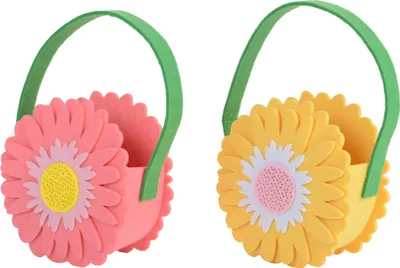 Produktbild von Osterkörbchen Filz 14x14cm Blumenform mit Henkel 1 Stück sortiert