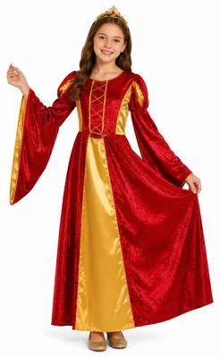 Immagine prodotto di Costume da "Burgfräulein" "Principessa Helena" per bambine | Rosso e oro, taglia: 116