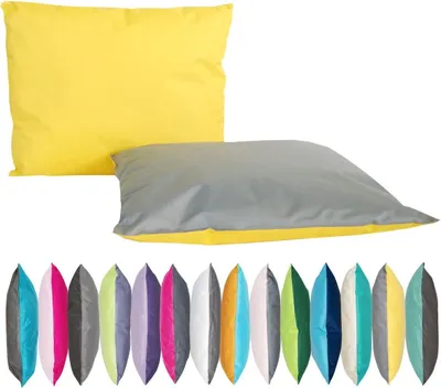 Produktbild von JACK 2-farbiges Wende Outdoor Lounge Kissen 30x50cm Dekokissen inkl. Füllung Wasserfest Sitzkissen Garten Stuhl, Farbe:Grau - Gelb