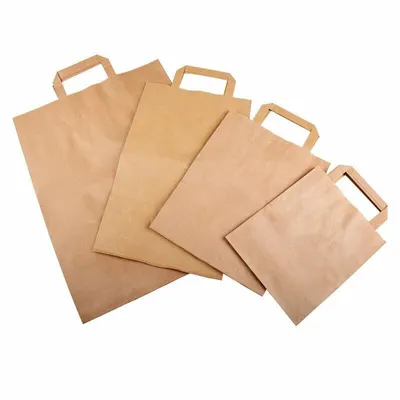 Produktbild von 50 Papier-Tragetaschen Papiertüten Papiertaschen 22+10x28cm Braun