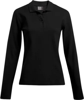 Produktbild von Heavy Langarm-Poloshirt Damen, Schwarz, XL