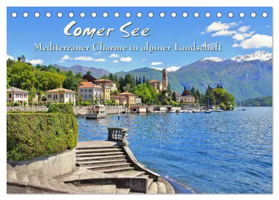 Produktbild von Comer See - Mediterraner Charme in alpiner Landschaft (Tischkalender 2027 DIN A5 quer), CALVENDO Monatskalender