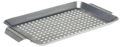 Produktbild von bremermann Edelstahl Grillplatte (32 x 1,5 x 18,5 cm), Grillkorb, Grillpfanne