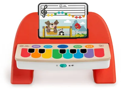 Produktbild von Baby Einstein 12577 Hape Cal's First Melodies Magic Touch Piano Musikspielzeug Klavier aus Holz mit 3 Musikblättern, 6 Melodien, ab 6 Monate