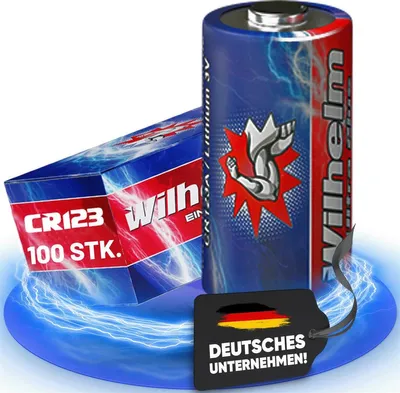 Produktbild von 100 x CR123 WILHELM 3V Lithiumbatterie CR123A 123 CR Fotobatterie Photo