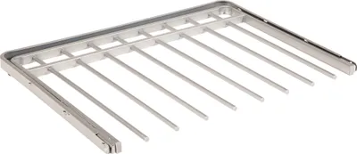 Produktbild von phoenix Hosenaufhänger, ausziehbar Staxx einfaches Clicksystem, für bis zu 8 Hosen, dahinter ist nochPlatz für Tücher, Krawatten oder Gürtel, Erstelle dein eigenens Stauraumsystem,silber 124218SI