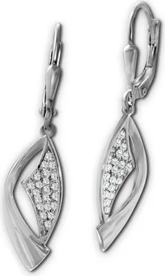 Produktbild von SilberDream weiß Ohrringe Banner Zirkonia Damen 925 Silber Ohrhänger SDO4377W
