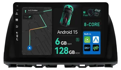 Obrázok produktu pre 10,1-palcové autorádio s Androidom 14 a pamäťou 6 GB + 128 GB pre vozidlá Mazda CX-5 (ročníky 2013-2016)