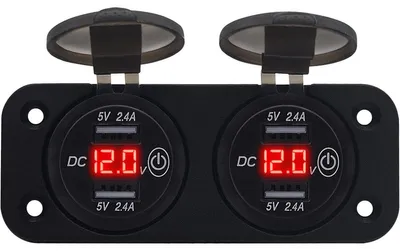 Produktbild von ProRide 12V USB 4-fach mit Schalter & Voltmeter – Auto/Boot/Camper