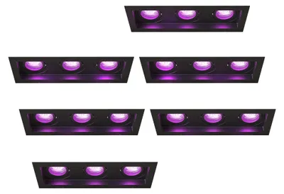 Image de Ledvion lot de 6 spot encastrable LED noir 4.9W RGB CCT dimmable