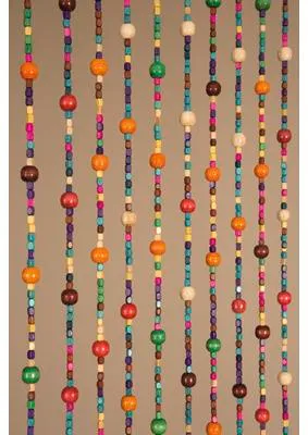 Produktbild von Türvorhang Colorful XL mit bunten Holzperlen 90x230 cm