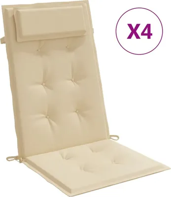 Produktbild von vidaXL Hochlehner-Auflagen 4 Stk. Beige Oxford-Gewebe