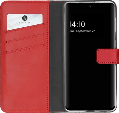 Obrázek produktu pro Selencia kožené pouzdro Samsung Galaxy S21 FE - červené