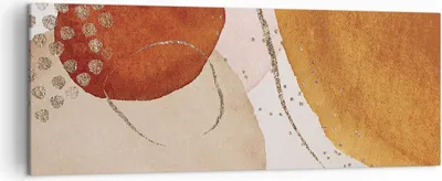 Produktbild von Bild auf Leinwand - Leinwandbild - Einteilig - Orange Abstraktion Flecken - 140x50cm - Wand Bild - Wanddeko - Wandbilder - Leinwanddruck - Bilder - Wanddekoration - Leinwand bilder - AB140x50-4696
