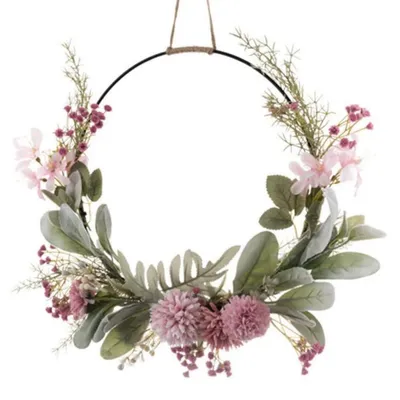 Türkranz 41 cm, Frühling, Kunstorchideen, hängend, Outdoor