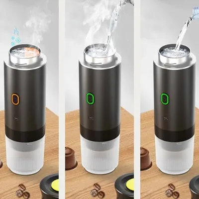 Produktbild von Yunir tragbare elektrische Espressomaschine, 15 bar wiederaufladbar, 2-in-1-Kaffeemaschine, eine Schlüsselextraktion, kompatible NS-Kapseln