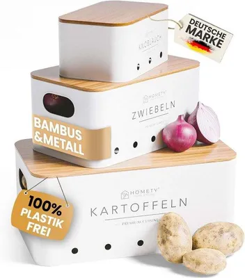 Produktbild von Famanu Aufbewahrungsboxen für Gemüse - Set von 3