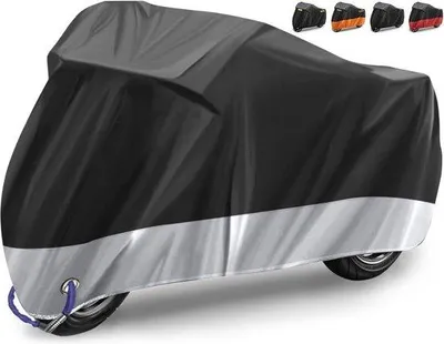 Immagine prodotto di Copertura per moto in tessuto Oxford impermeabile - Dimensioni: 265 x 105 x 125 cm - Per moto - Resistente ai raggi UV e alla pioggia - Resistente alla neve e alle intemperie - Colore argento